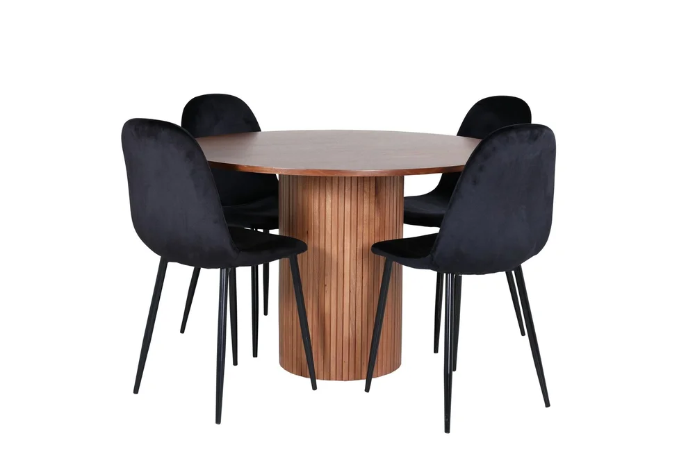 Bianca Spisegruppe 110 cm Rund med 4 Polar Stoler v:9316973