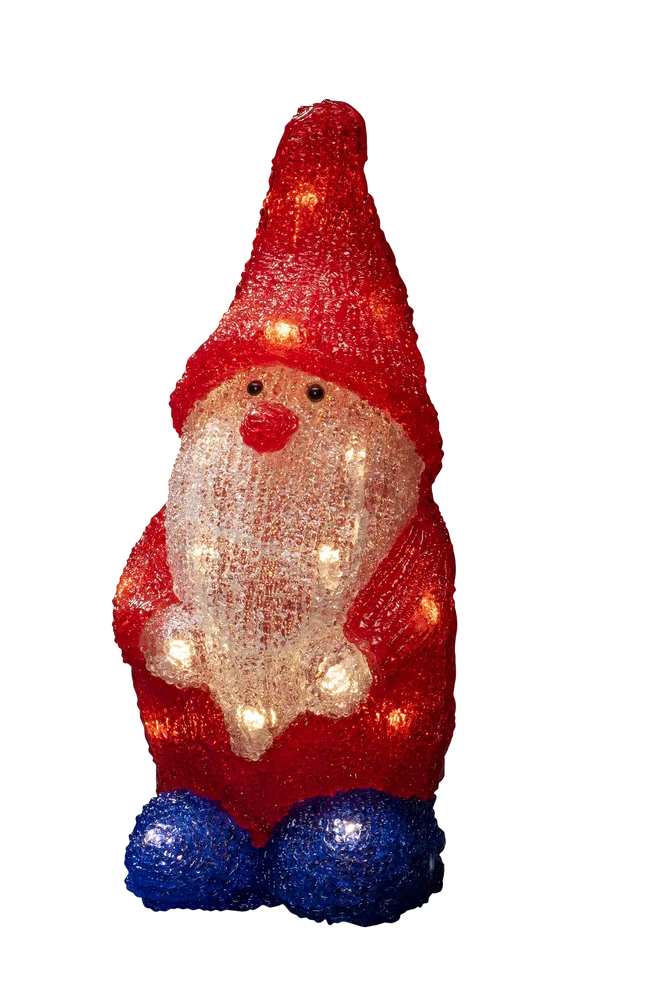 B/O Akryl-julemann 26 cm med LED-lys – Rød – Belysning | m v:3647388 B/O Akryl-julemann 26 cm med LED-lys – Rød – Belysning | m v:3647388