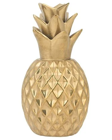 Dekorativ figur Ananas TYANA Keramikk Gull v:820117 Dekorativ figur Ananas TYANA Keramikk Gull v:820117