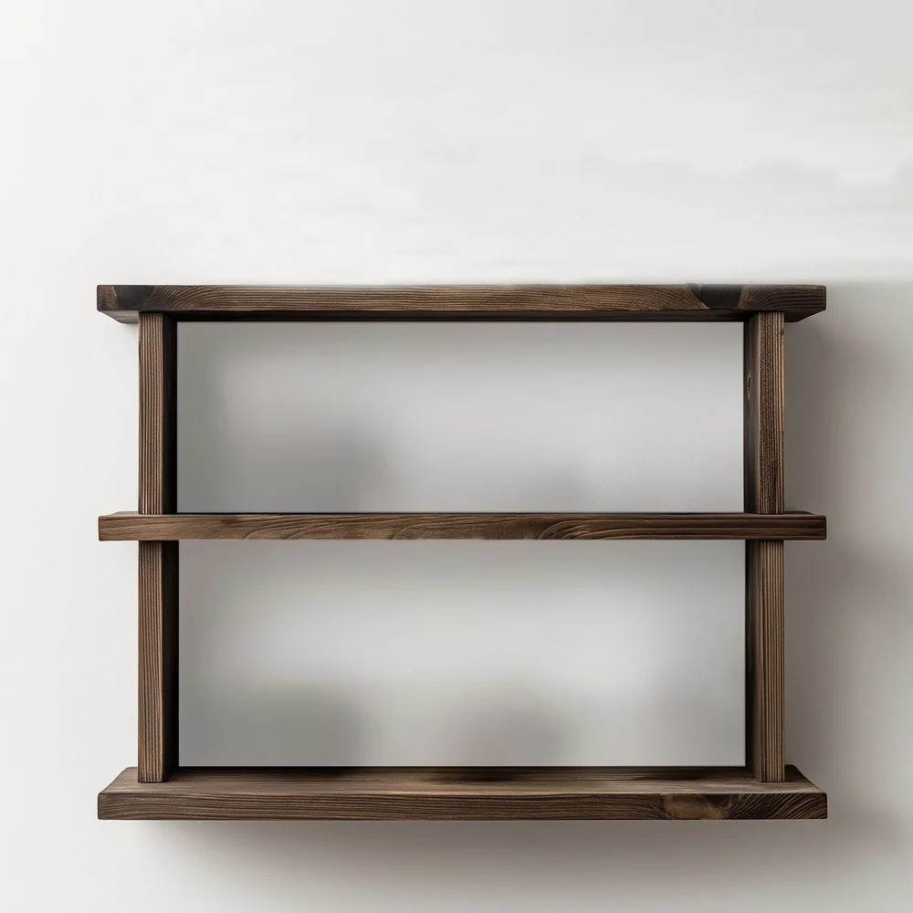 Dekorativ vegghylle i tre Wallxpert Brano (40 x 50 x 14 cm) Tre v:6229858