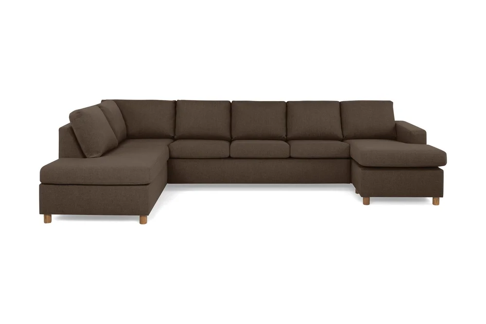 Crazy 5-seters Venstrevendt U-formet X-Large Sofa med Divan og Sjeselong i Stoff v:5835672