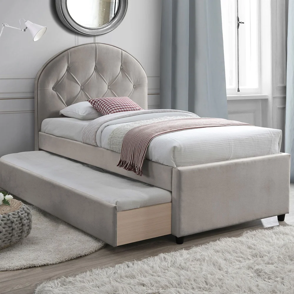 Seng HOME4YOU Lara med madrass Harmony Duo Season 90×200 cm Champagne v:7783770