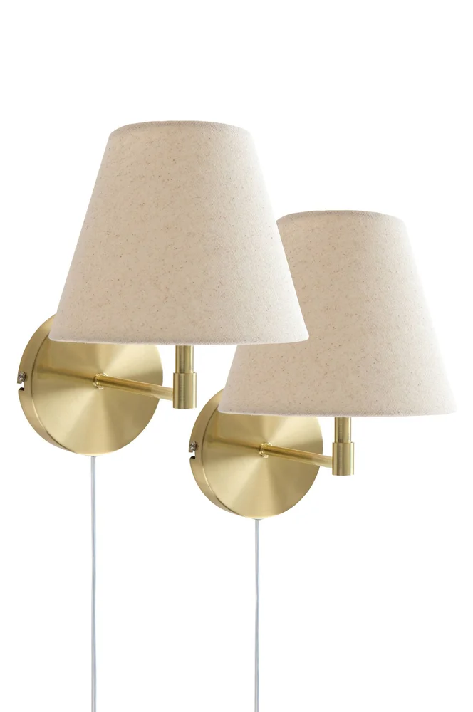 LASSE 2-pakke vegglampe i messing - Messing - Belysning | m v:8834269