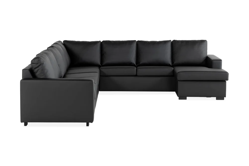 Crazy 7-seters Vendbar U-formet XX-Large Hjørnesofa med Divan i Kunstlær v:6820657