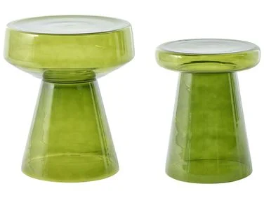 Sett med 2 sidebord LAGUNA/CALDERA Glass Grønn v:4424448 Sett med 2 sidebord LAGUNA/CALDERA Glass Grønn v:4424448