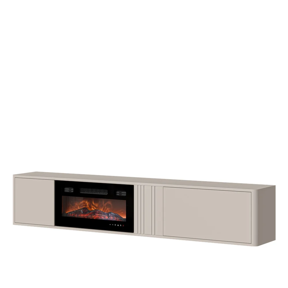 TV-benk TV-benk PHILIPPE 190 med peis beige v:2759629