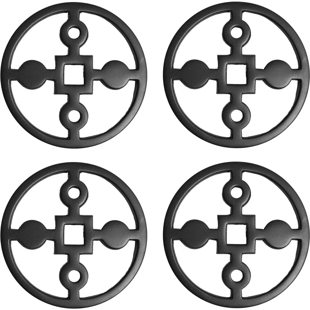 Anima Gemella Glassunderlag Ø10 cm 4-pk, Svart v:2254048