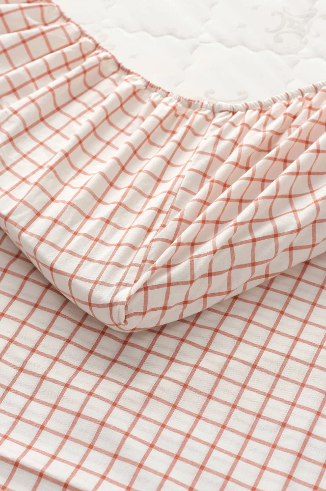 Stretchlaken Sonneli Check i bomull – Orange – Tekstiler | m v:5156359 Stretchlaken Sonneli Check i bomull – Orange – Tekstiler | m v:5156359