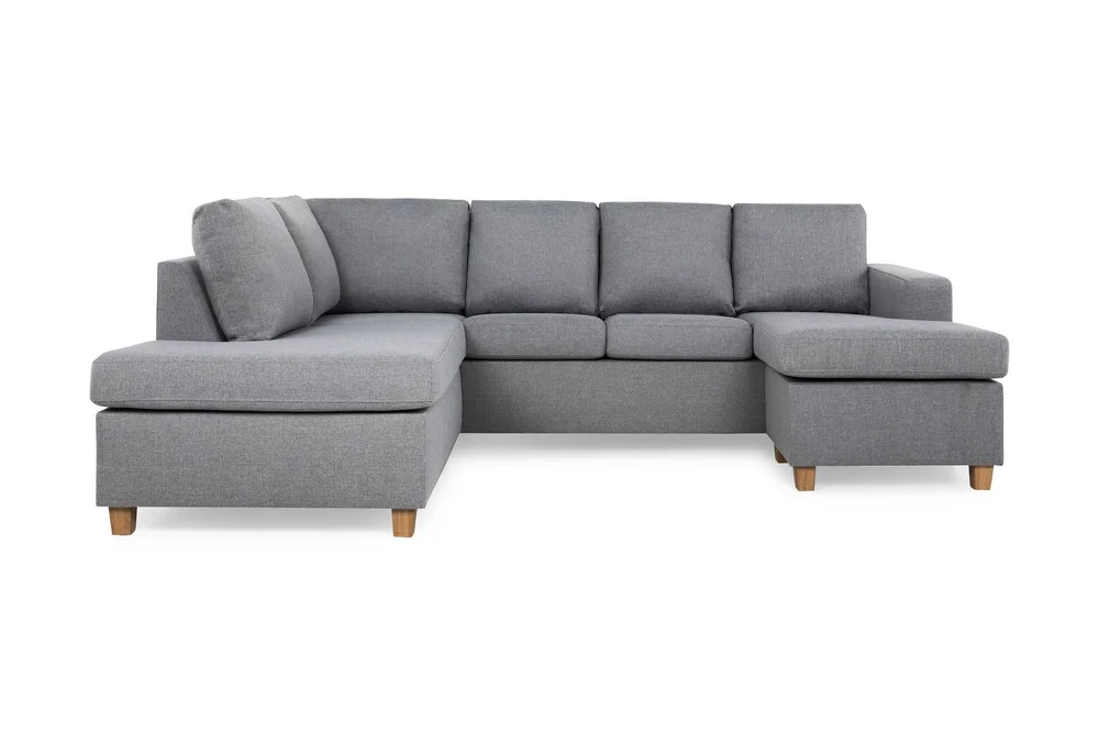 Crazy 4-seters Venstrevendt U-formet Large Sofa med Divan og Sjeselong i Stoff v:2057325