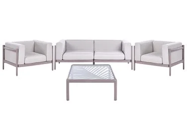 Loungesett til hagen med bord 4-seters FERRETTI Gråbrun v:3101309