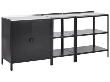 Utekjøkkensett i 3 deler VILAMA Svart Metall v:3614633 Utekjøkkensett i 3 deler VILAMA Svart Metall v:3614633