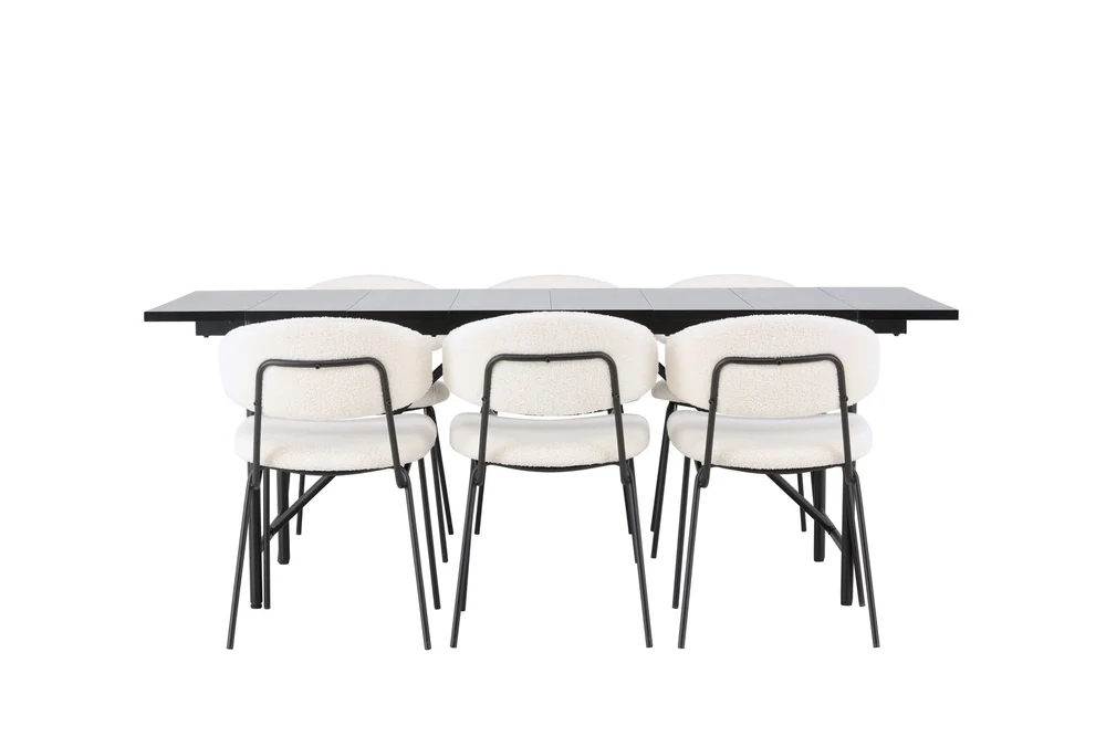 Astrid Spisegruppe 200 cm Rektangulær med 6 Chico Stoler v:8194553 Astrid Spisegruppe 200 cm Rektangulær med 6 Chico Stoler v:8194553