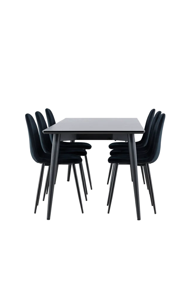 Ellis spisebord med Polar spisestol – Svart m v:4785681 Ellis spisebord med Polar spisestol – Svart m v:4785681