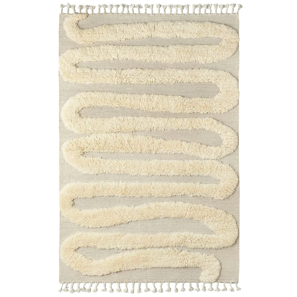 Snake Rya Ullteppe Off-white, 200x300 cm v:5241468