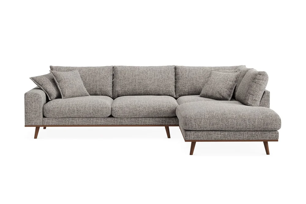 Copenhagen Premium 4-personers Højrevendt L-formet Dyb Chaiselongsofa i Chenille v:1747072