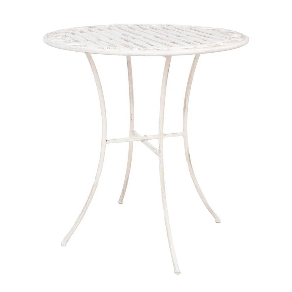 Bord HOME4YOU Jasmine D70x75 cm Antikkhvitt metall v:4022827