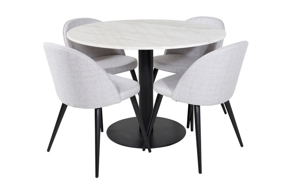 Admira Spisegruppe 106 cm Rundt Marmor inkl. 4 Sedavi Stoler v:9404851