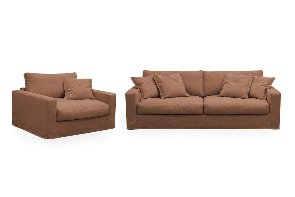Valencia Extra Dyp 3-seters sofa + lenestol med avtakbart og vaskbart trekk v:5059943