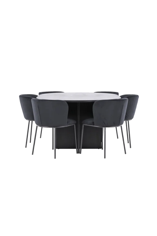 Spisebord Strada med Edina-stol - Svart m v:8544640