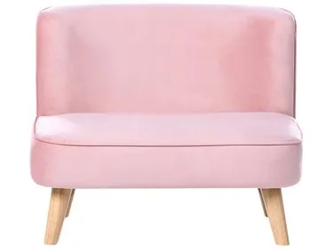 Barnesofa RISBY Fløyel Rosa v:1790664