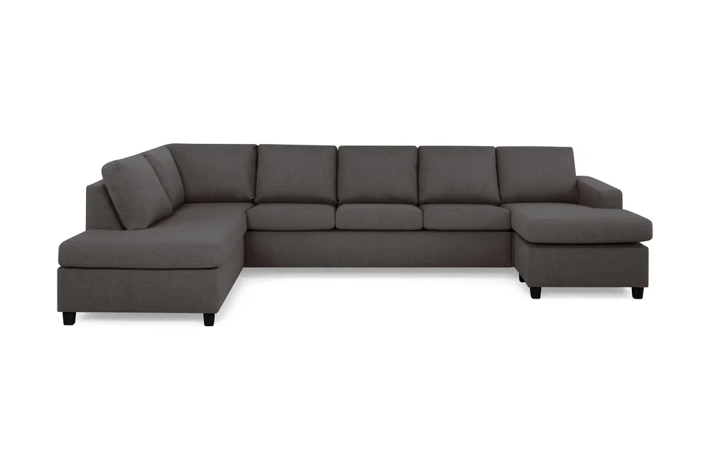 Crazy 5-seters Venstrevendt U-formet X-Large Sofa med Divan og Sjeselong i Stoff v:8939210