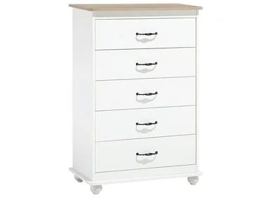 Kommode med 5 skuffer SHARON Hvit v:2989004 Kommode med 5 skuffer SHARON Hvit v:2989004