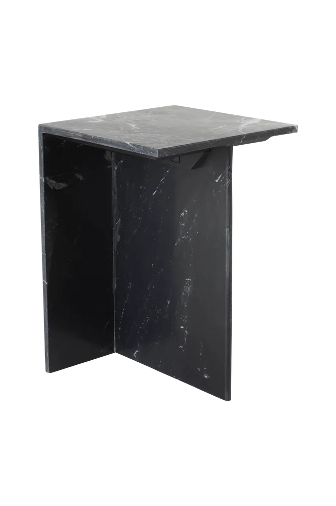 MELETO sidebord marmor 35×35 cm – Svart m v:160757 MELETO sidebord marmor 35×35 cm – Svart m v:160757