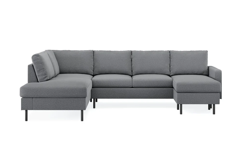 Peppe 4-seters Venstrevendt U-formet Sofa med Divan og Sjeselong i Stoff v:7970291