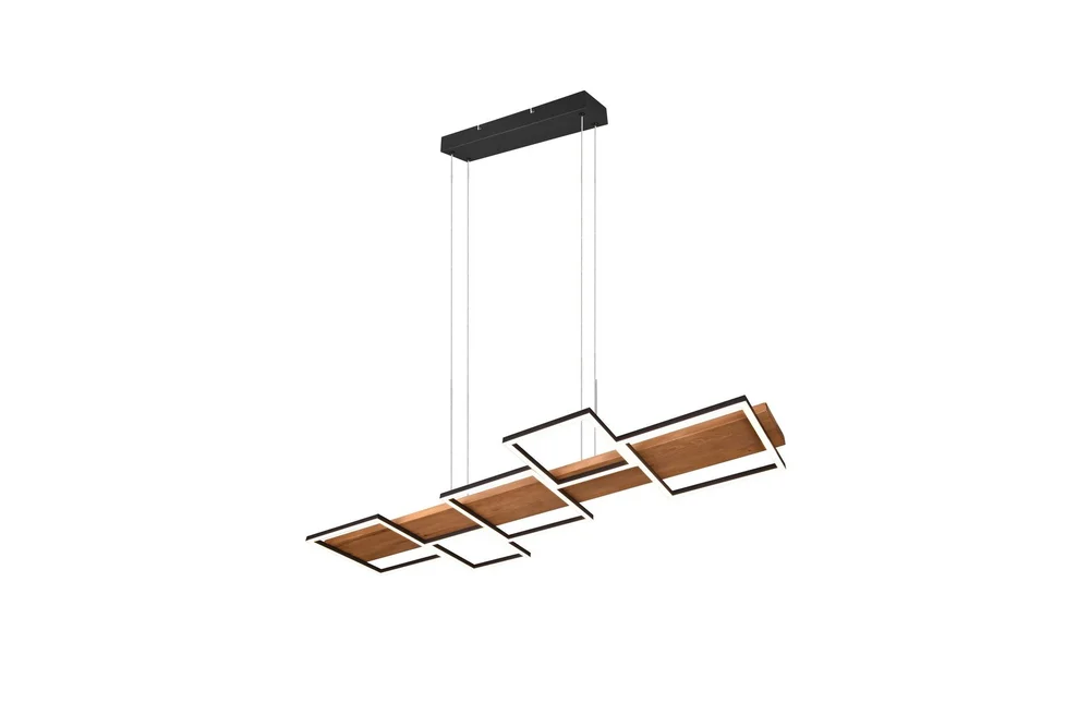 Harper LED-Pendellampe Mattsvart/Tre v:1385454 Harper LED-Pendellampe Mattsvart/Tre v:1385454