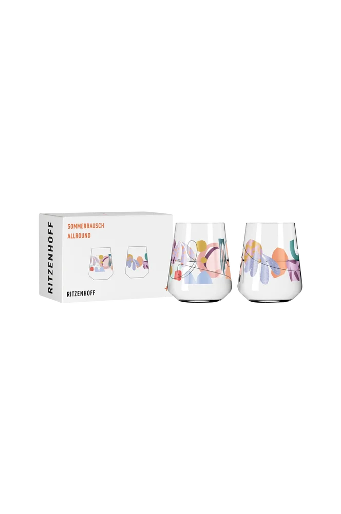 Vannglass Sommerrausch 2-pk - Transparent - Kjøkken & husholdning | m v:5577099