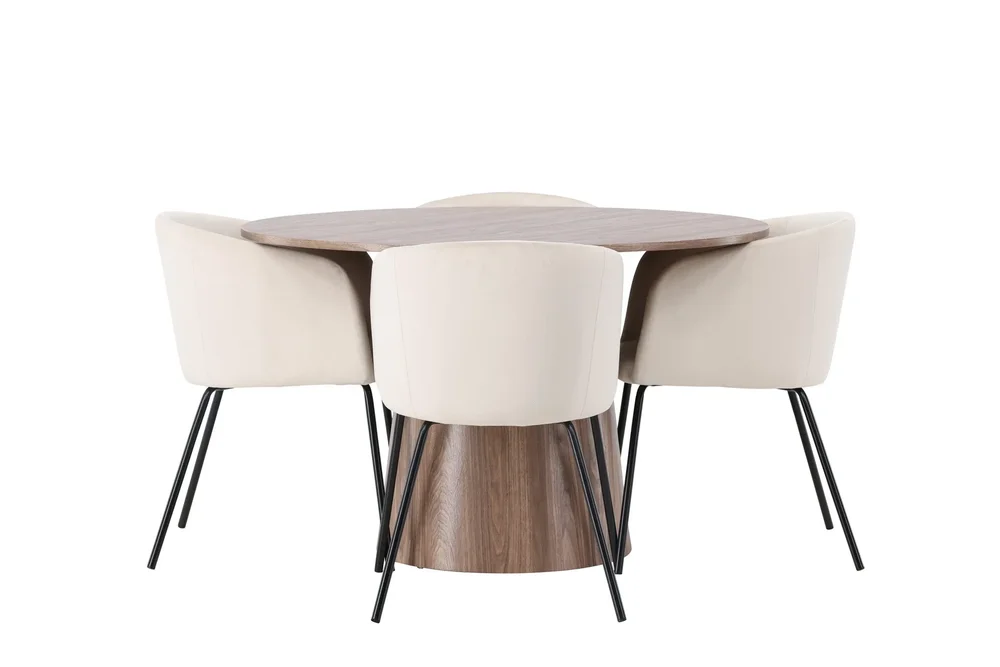 Lanzo Matgruppe 120 cm Rund med 4 Berit Stoler v:7736524