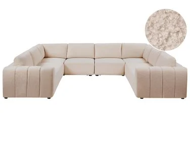 U-formet modulsofa 8-seters KIVVIK Bouclé Beige v:6976679
