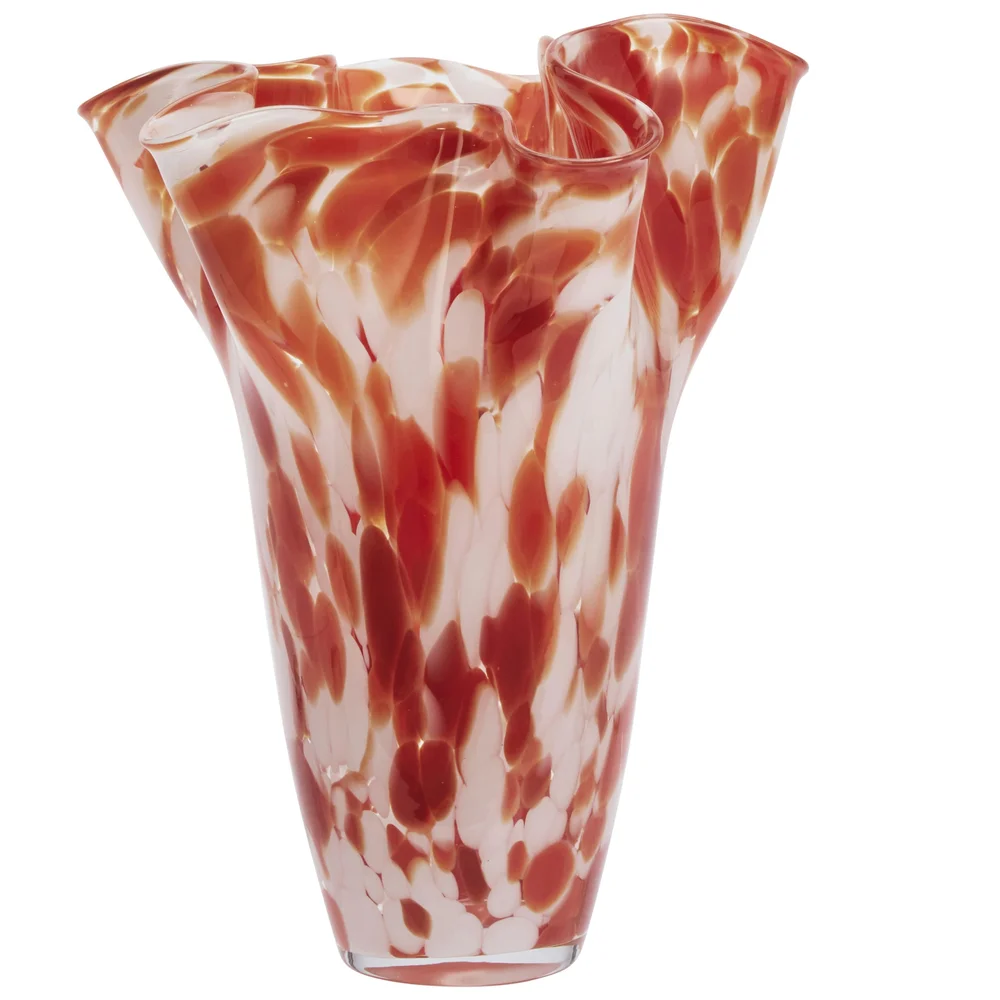 Glass Vase, Hvit / Klar / Rust v:1399141
