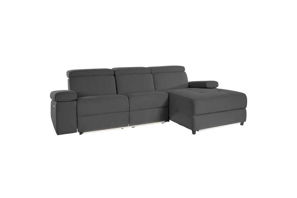 Hjørnesofa 3-seter Rayland Grå, Sunday Stoff, Høyre Elektrisk Recliner v:4098678