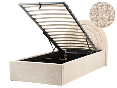 Barneseng med oppbevaring ANET Bouclé Beige 90 x 200 cm v:4738404 Barneseng med oppbevaring ANET Bouclé Beige 90 x 200 cm v:4738404