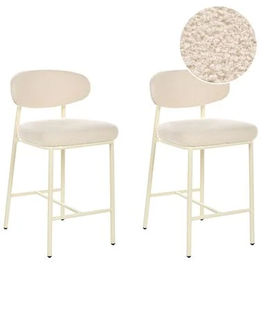 Sett med 2 barstoler UNITY Bouclé Lys beige v:9437065