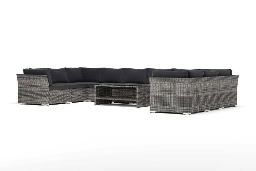 Wisconsin utendørs U-sofa 10-seter med lukket avslutning v:9248754 Wisconsin utendørs U-sofa 10-seter med lukket avslutning v:9248754