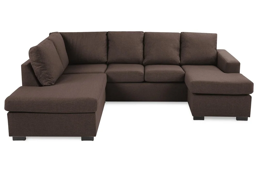 Crazy 4-seters Venstrevendt U-formet Large Sofa med Divan og Sjeselong i Stoff v:5025073