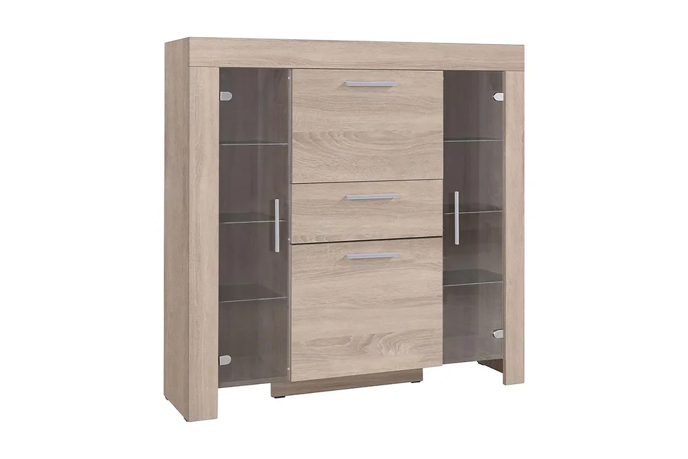 Cezar Vitrinskåp 130x42x131 cm Ek v:6855687 Cezar Vitrinskåp 130x42x131 cm Ek v:6855687