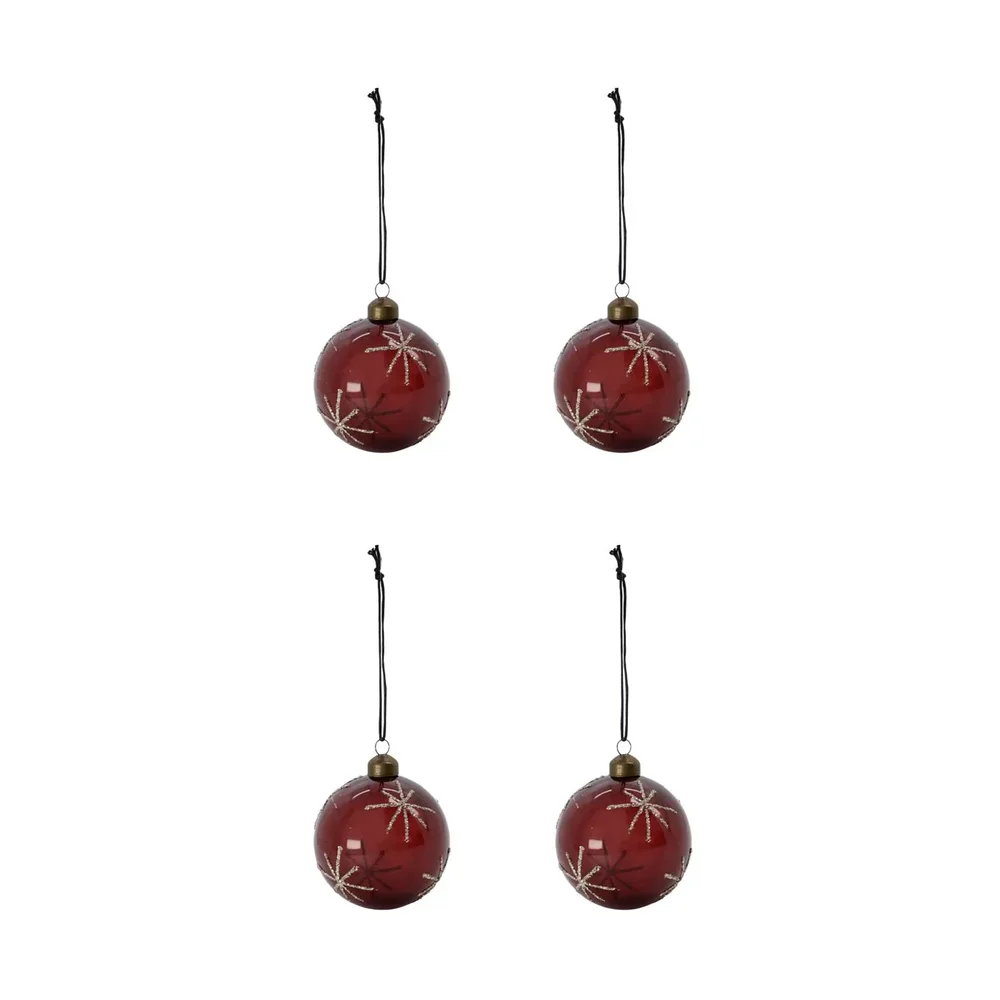 Star julekule Ø8 cm 4-pk v:9568469