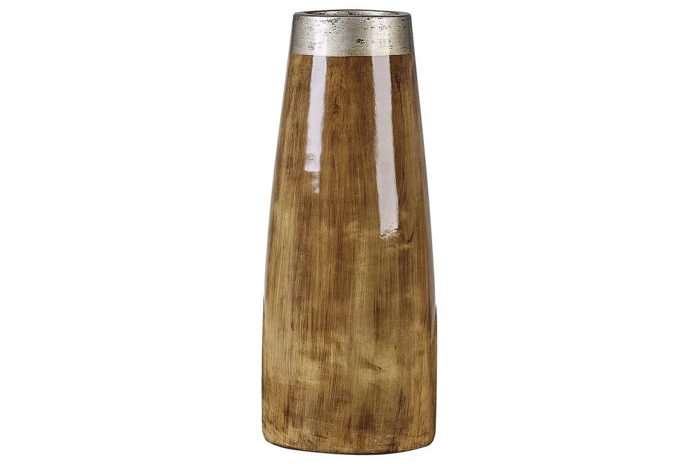Dekorationsvas Beliani Cyrene Dark colored wood||Silver v:3315431 Dekorationsvas Beliani Cyrene Dark colored wood||Silver v:3315431