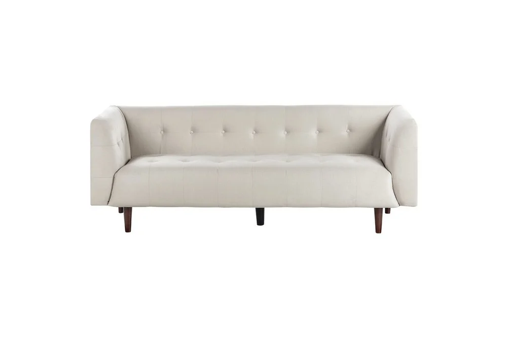 3-sitssoffa Beliani Byske Beige, mörkt trä Beige||Dark colored wood v:5185621