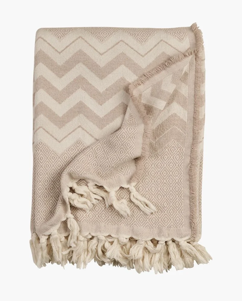 Pledd beige – 130×170 cm v:7994548