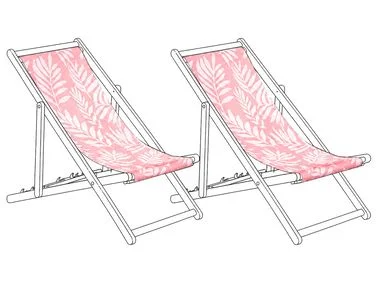 Sett med 2 ekstratrekk til solseng ANZIO/AVELLINO 113 x 44 cm Rosa v:6873396