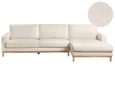 Hjørnesofa 4-seters SIGGARD Bouclé Hvit Venstrevendt v:9679729 Hjørnesofa 4-seters SIGGARD Bouclé Hvit Venstrevendt v:9679729