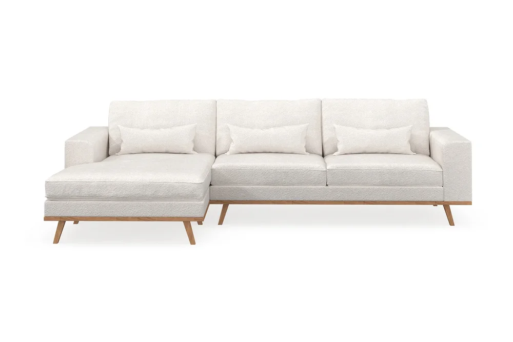 Copenhagen 4-seters Venstrevendt L-formet Divansofa i Bouclé v:8039920